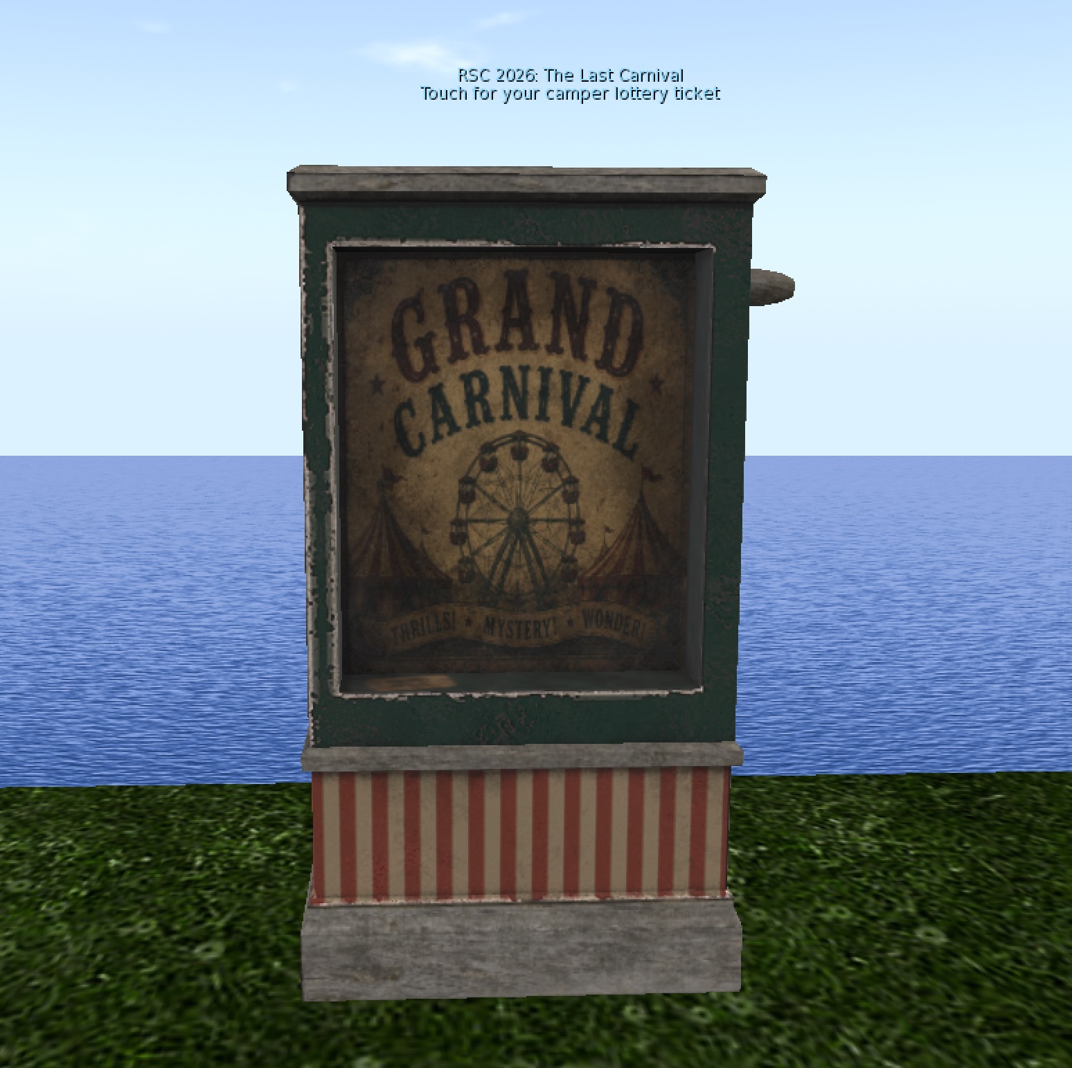 Second Life ticket kiosk for Richmond Survival Camp
